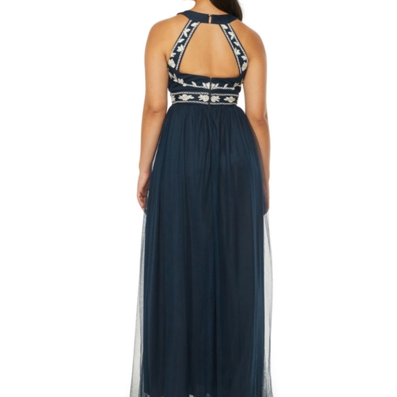 Navy embroidered dress - Picture 2 of 9